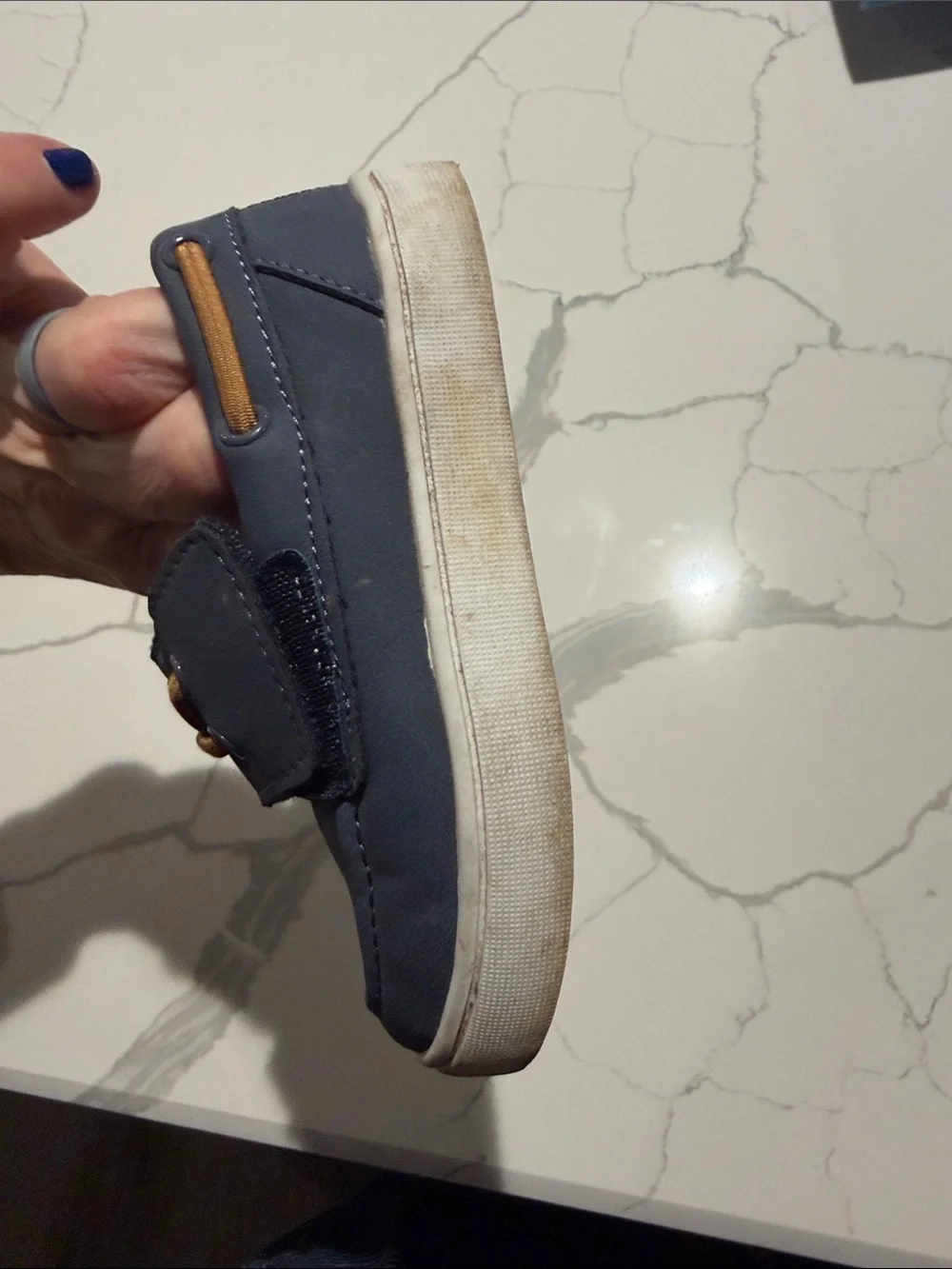 Dr. Scholl's Kids Navy and Tan Slip-On Moccasins